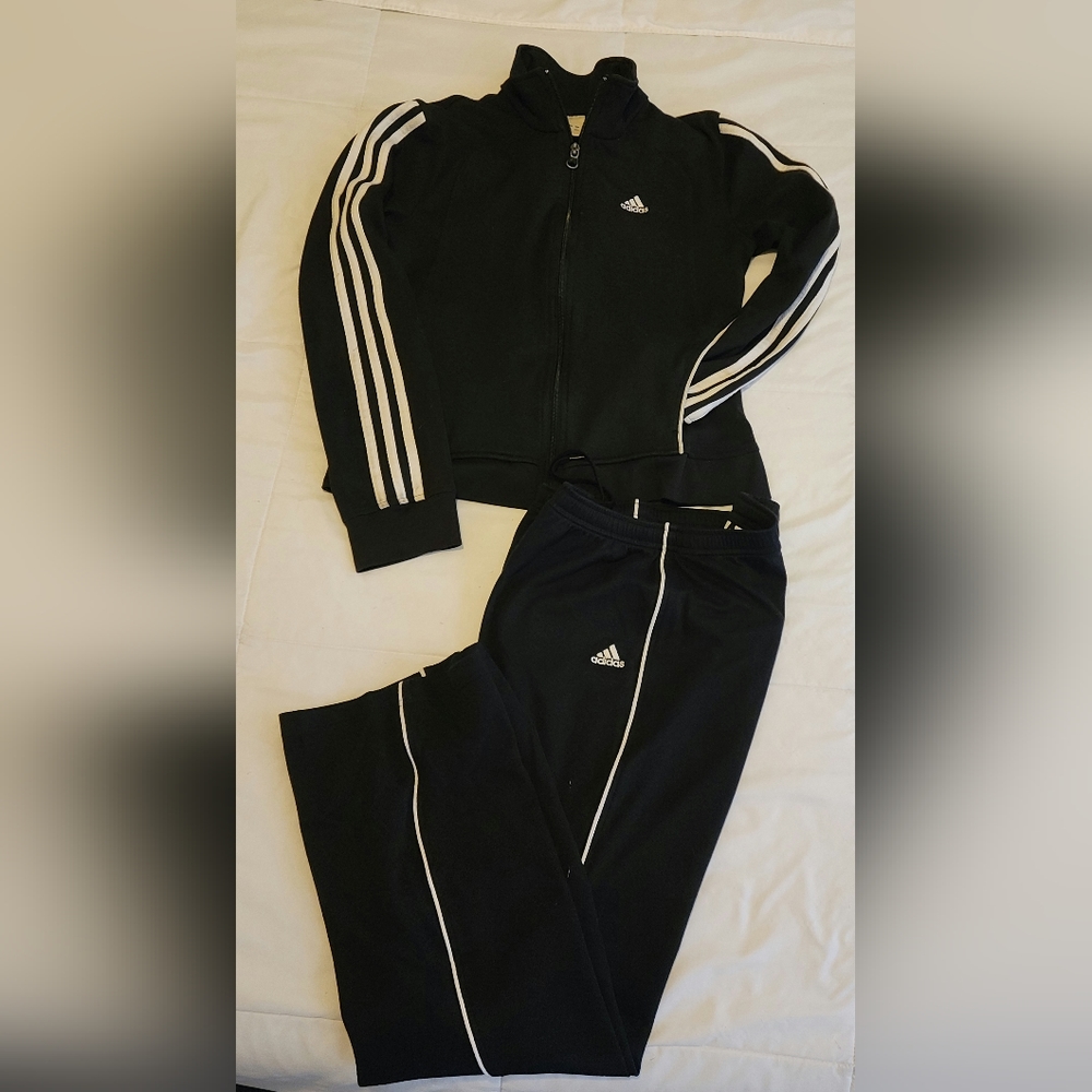 Adidas track suit, black, polyester